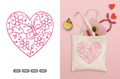 Floral Heart and Butterfly SVG &amp; Clipart Product Image 1