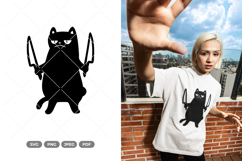 Black Cat SVG &amp; Clipart - Funny Cat Product Image 1