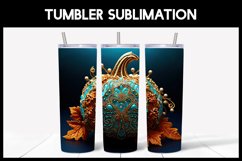 6 3D Tumbler Wrap Embroidered Pumpkins I 3D Tumbler Wrap Product Image 3