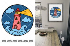 Lighthouse Colored SVG &amp; Clipart Product Image 1