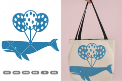 Whale and Balloons SVG &amp; Clipart Product Image 1