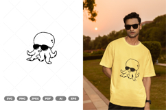 Sea Octopus Wearing Sunglasses SVG &amp; Clipart Product Image 1