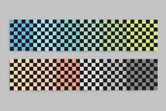 Dark Gray and White Rainbow Seamless Checkerboard Patterns Product Image 8