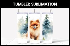 6 Winter Pomeranian Dog Tumbler Sublimation |Winter Tumbler Product Image 2