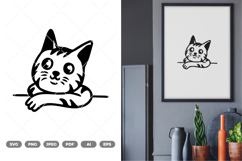 Peeking Cat SVG &amp; Clipart Product Image 1
