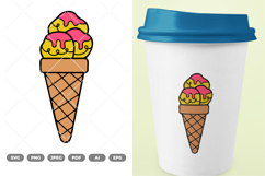 Ice Cream Colored SVG &amp; Clipart Product Image 1