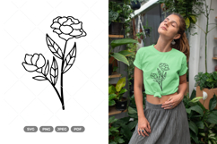 Peony Doodle SVG &amp; Clipart Product Image 1