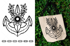Floral Anchor SVG &amp; Clipart Product Image 1