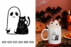 Ghost and Black Cat SVG &amp; Clipart Product Image 1