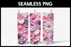 6 Seamless 3D Roses Flowers Tumbler Sublimation Product Image 4
