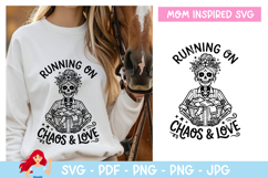 Running on chaos and love SVG, Mom inspired SVG Product Image 1