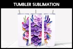 6 3D Irises Tumbler Sublimation | Paper Quilling Product Image 4