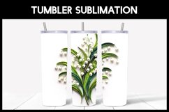 6 3D Lilly of the Valley Tumbler Sublimation | Paper Cut Product Image 4