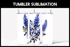6 3D Larkspurs Flowers Tumbler Sublimation | Paper Quilling Product Image 5
