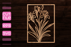 Frame with Flowers SVG,Wood cut frame with floral design Product Image 1