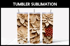 9 3D Christmas Tumbler Sublimation |3D Flowers Tumbler Wrap Product Image 9