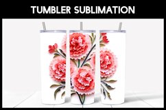 6 3D Carnations Flowers Tumbler Sublimation | Paper Quilling Product Image 4