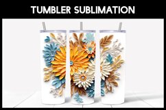 6 3D Chrysanthemum Flowers Tumbler Sublimation | Paper Cut Product Image 4