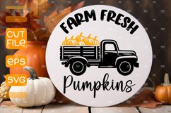Farm Fresh Pumpkins SVG,Autumn cut file, Door Sign Fall SVG Product Image 1