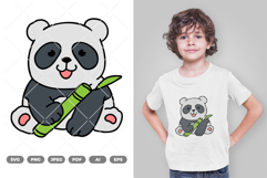 Cute Zoo Panda Colored SVG &amp; Clipart Product Image 1