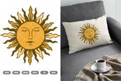Boho Sun Colored SVG &amp; Clipart Product Image 1