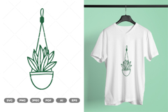 Hanging Potted Plant SVG &amp; Clipart Product Image 1