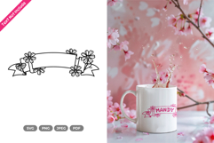 Floral Ribbon SVG &amp; Clipart - Ribbon Border Product Image 1