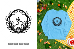 Easter Bunny Wreath SVG &amp; Clipart Product Image 1