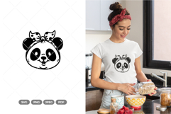 Kawaii Panda Bandana SVG &amp; Clipart Product Image 1