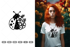Floral Ladybug SVG &amp; Clipart Product Image 1