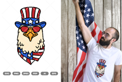 Fourth of July Eagle Colored SVG &amp; Clipart Product Image 1