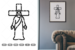 Monoline Jesus SVG &amp; Clipart Product Image 1