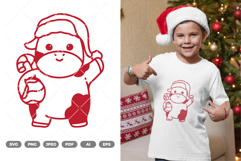 Kawaii Christmas Cow SVG &amp; Clipart Product Image 1