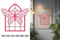 Butterfly Stained Glass SVG &amp; Clipart Product Image 1