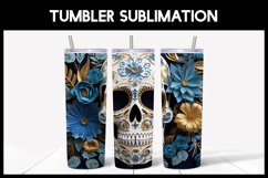 3D Skulls with Flowers Tumbler Sublimation |3D Halloween II Product Image 5
