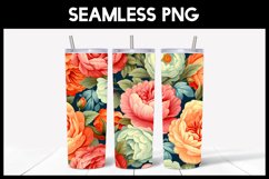 6 Seamless Peonies Flowers Tumbler Sublimation Product Image 5