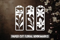 3 Floral Bookmarks Paper cut SVG Laser cut,Cricut,Silhouette Product Image 1