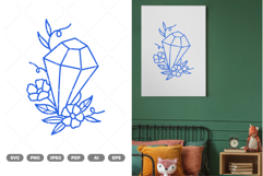 Floral Diamond SVG &amp; Clipart Product Image 1
