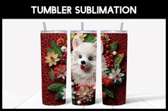 6 3D Christmas Pomeranian Tumbler Sublimation | 3D Tumbler Product Image 5