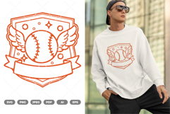 Baseball Emblem SVG &amp; Clipart Product Image 1