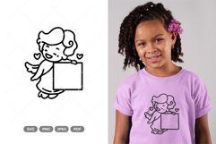 Cute Cupid Doodle SVG &amp; Clipart Product Image 1