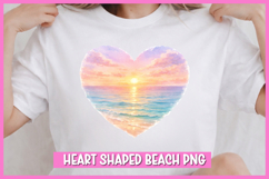 Heart Shaped Beach Watercolor Clipart I Valentine Watercolor Product Image 1