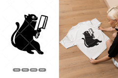 Black Cat SVG &amp; Clipart - Funny Cat Product Image 1