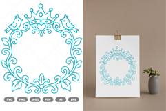 Floral Frame SVG &amp; Clipart Product Image 1