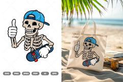 Thumbs Up Skull Colored SVG &amp; Clipart Product Image 1