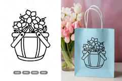 Flower Basket SVG &amp; Clipart Product Image 1