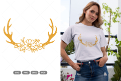 Bloom Antlers SVG &amp; Clipart Product Image 1