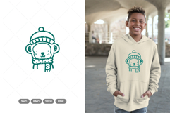 Winter Monkey SVG and Clipart Product Image 1