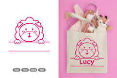 Cute Lion Split Border SVG &amp; Clipart Product Image 1