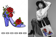 Floral Heels Colored SVG &amp; Clipart Product Image 1